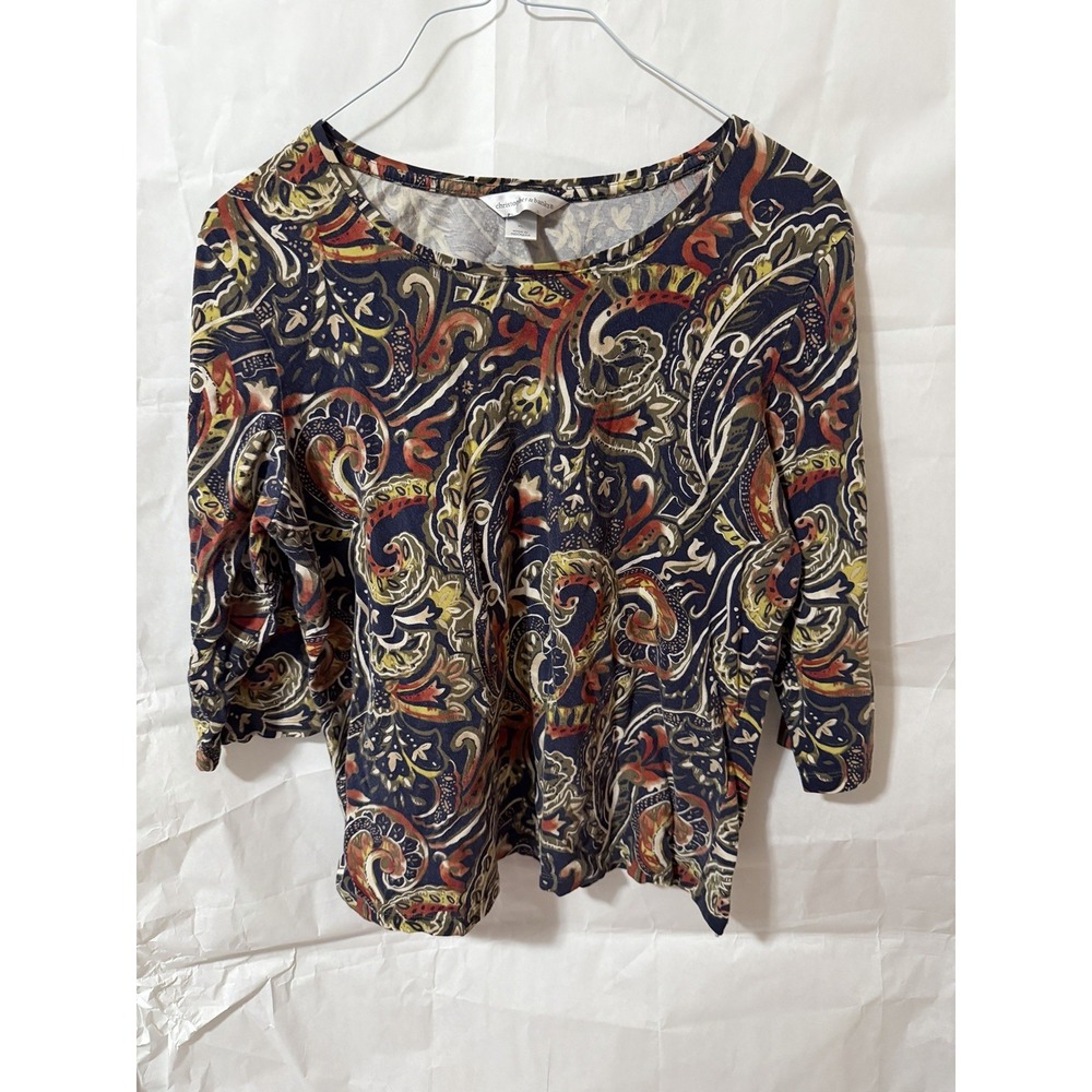 CJ Banks Paisley Print Half Sleeve XL